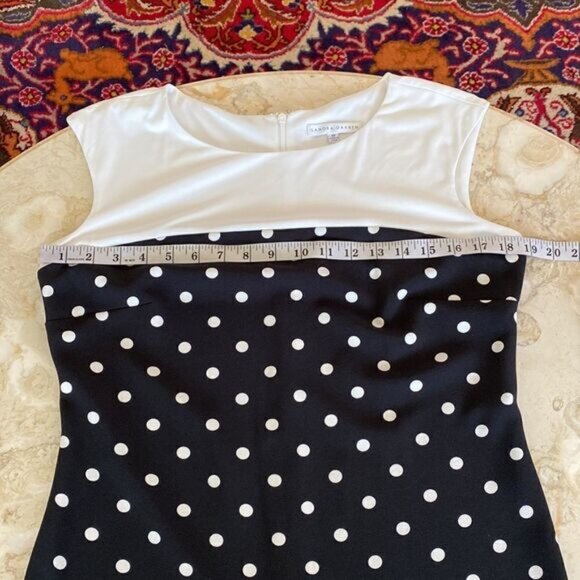 Sandra Darren Black & White Polka Dot Mini Dress - Picture 4 of 7